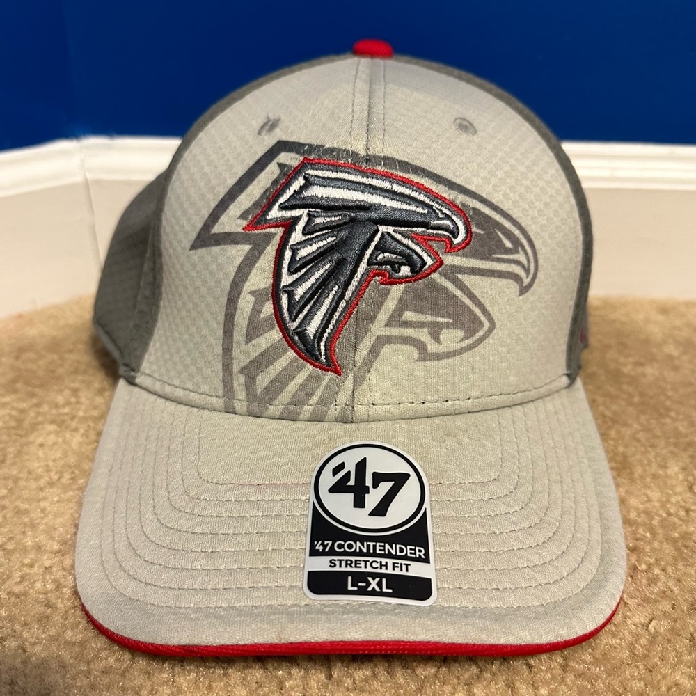 Atlanta Braves Hat 47 Brand Gray L/XL Contender Stretch Fit Cap READ